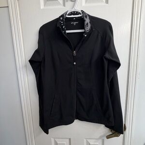 Tuff Athletics Women's Black Athletic Zip Up Jacket Yoga Running Gym Size L